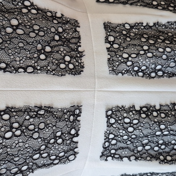 Bcbg Maxazria Rumor Dress White Black Lace Blocked Sheath Dress Size 8 - Picture 9 of 17